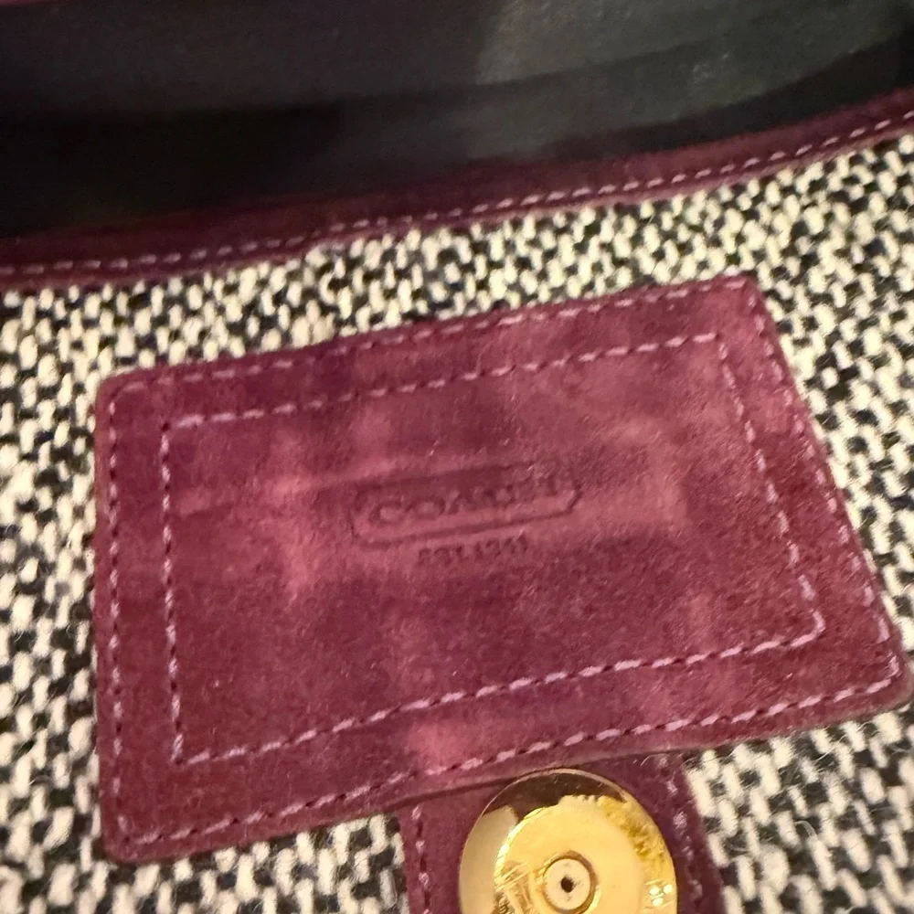 Vintage Coach Limited Edition Y2K purse Soho tweed, burgundy suede and leather - Picture 8 of 10